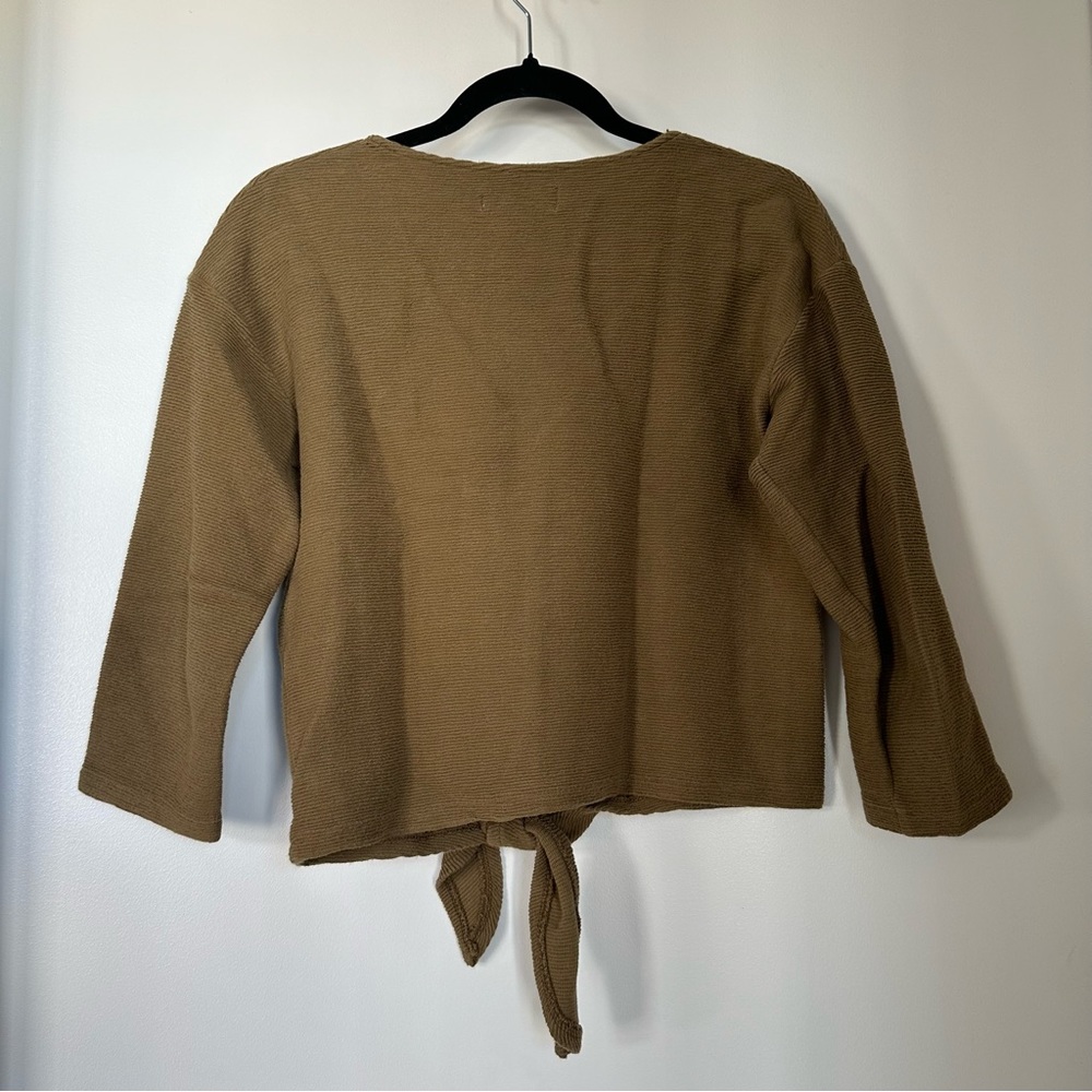Madewell Texture&Thread Long-Sleeve Tie-Front Top - Picture 5 of 6